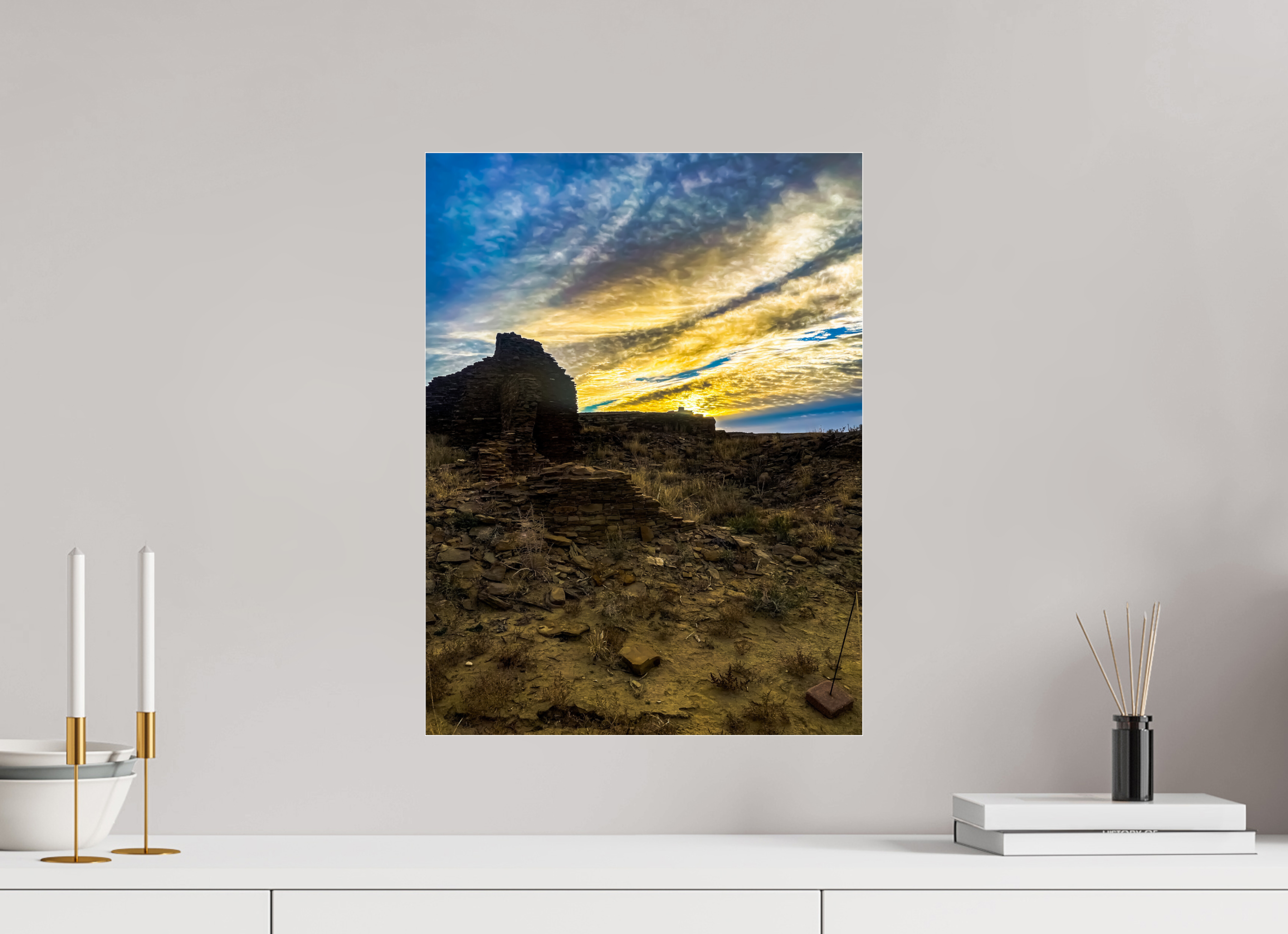 15 x 20″, Photo Print Under Acrylic Glass Chaco Canyon Sunrise