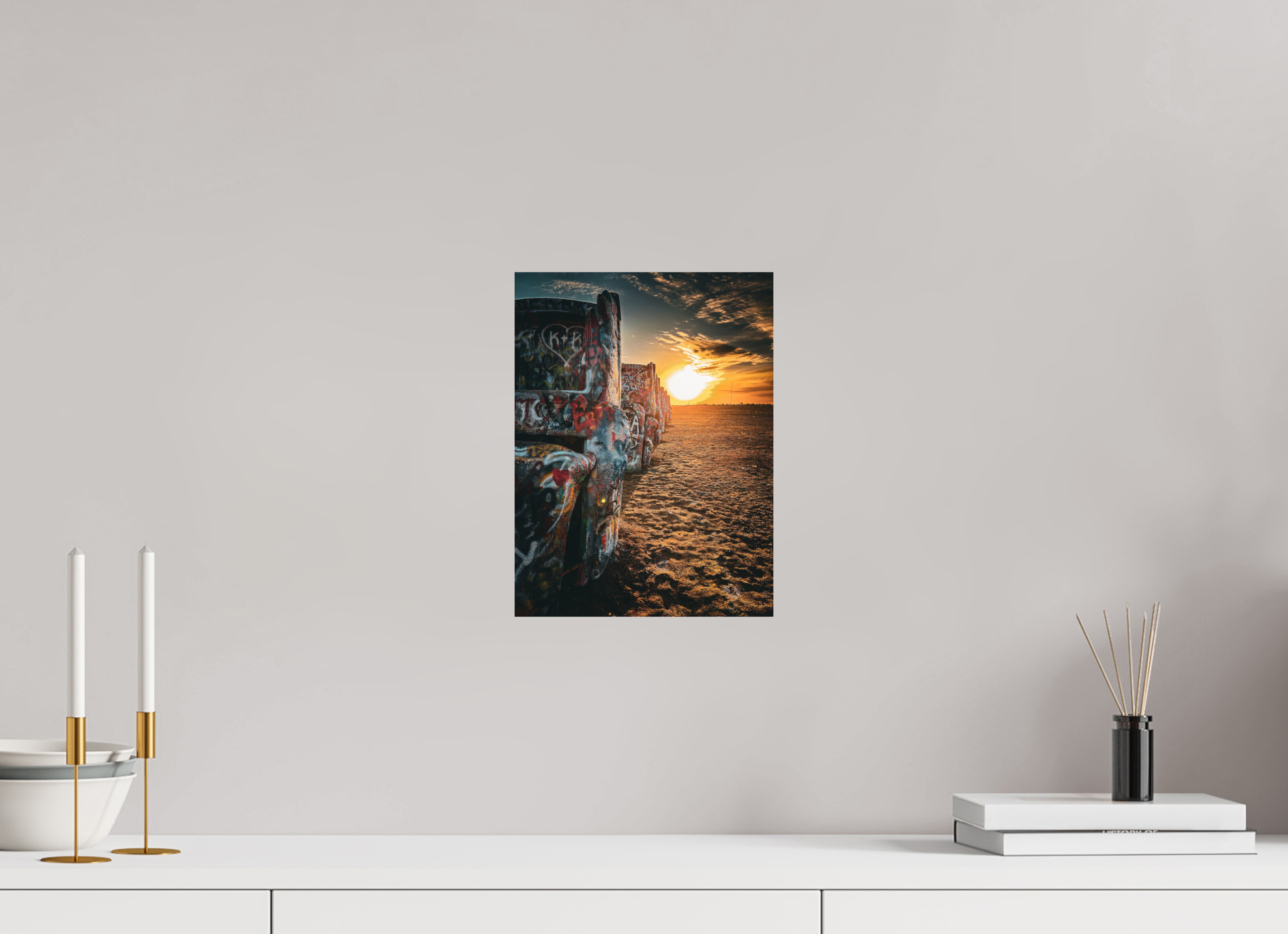 9 x 12″, Photo Print On Fuji Crystal DP II Cadillac Ranch Sunrise