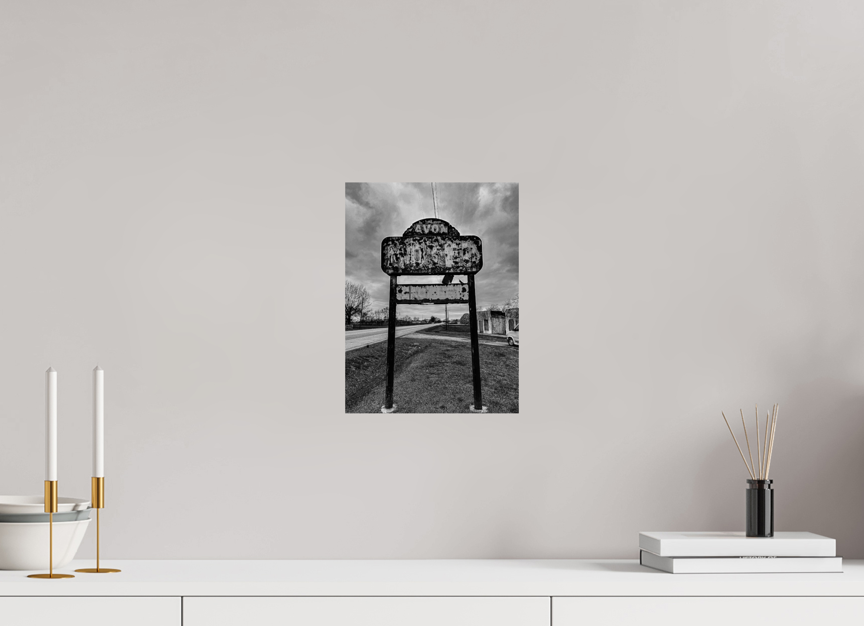 9 x 12″, Photo Print On Fuji Crystal DP II Abandoned Road Sign