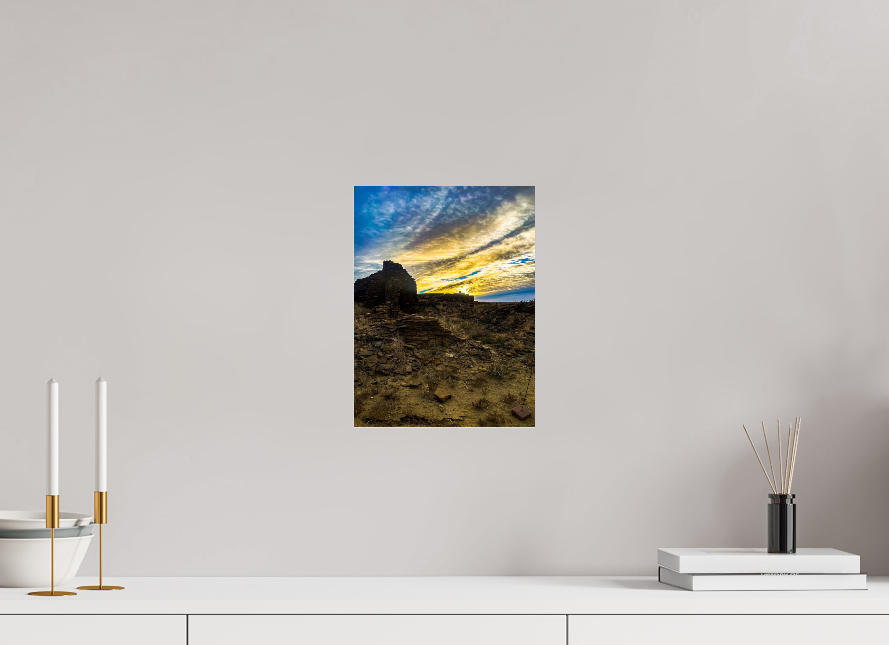 9 x 12″, Photo Print Under Acrylic Glass Chaco Canyon Sunrise