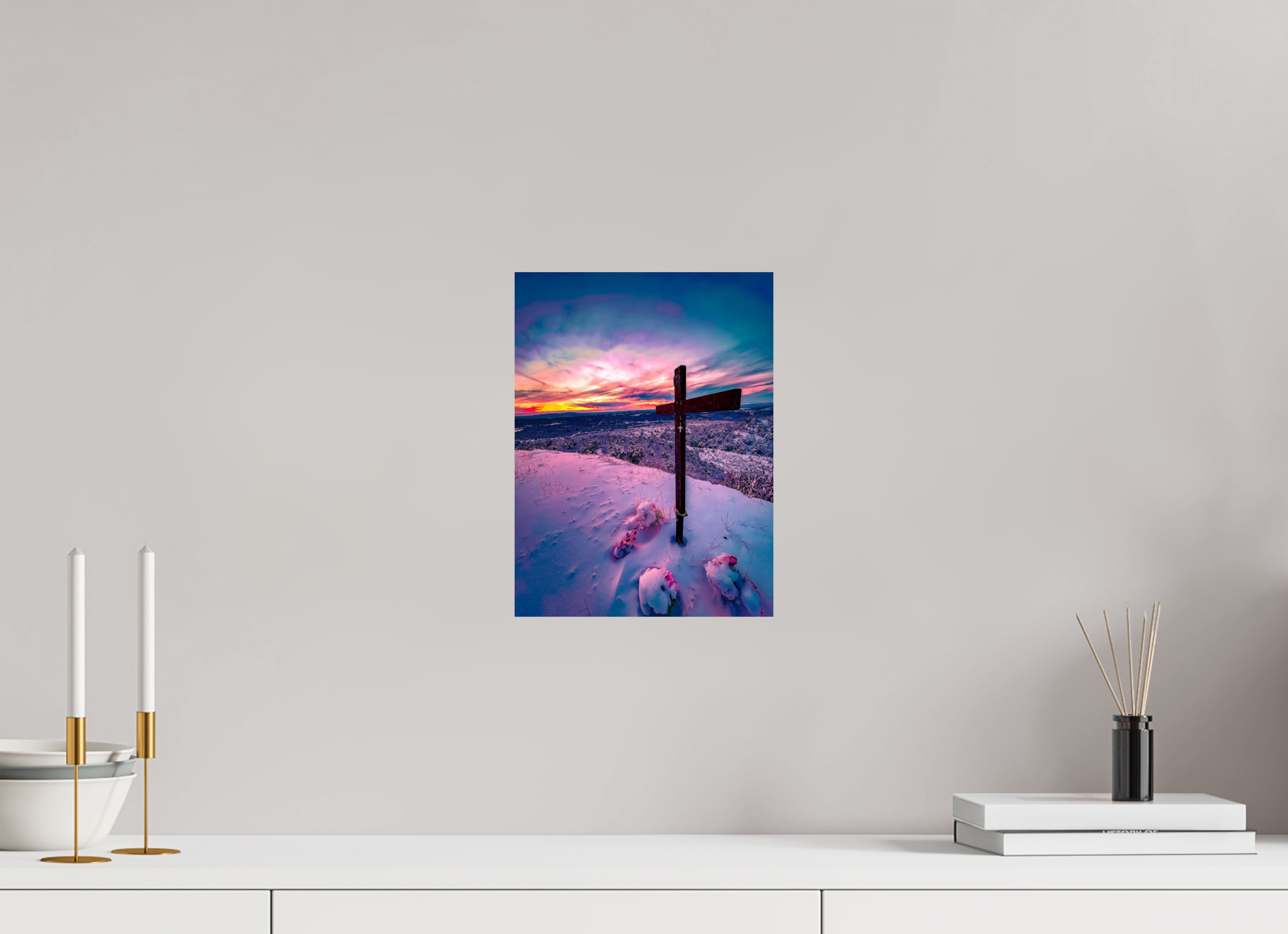 9 x 12″, Photo Print On Fuji Crystal DP II High Road To Taos Cross