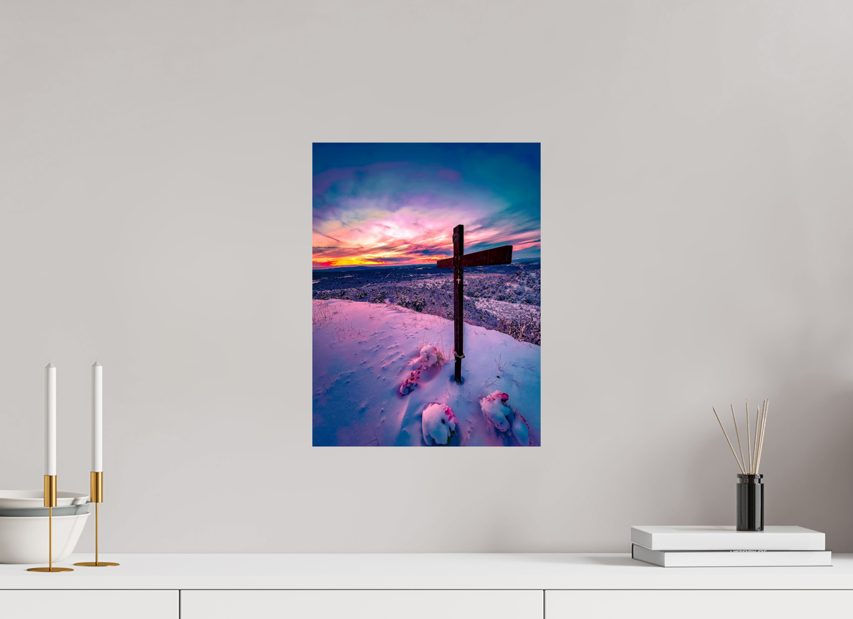 12 x 16″, Photo Print On Fuji Crystal DP II High Road To Taos Cross