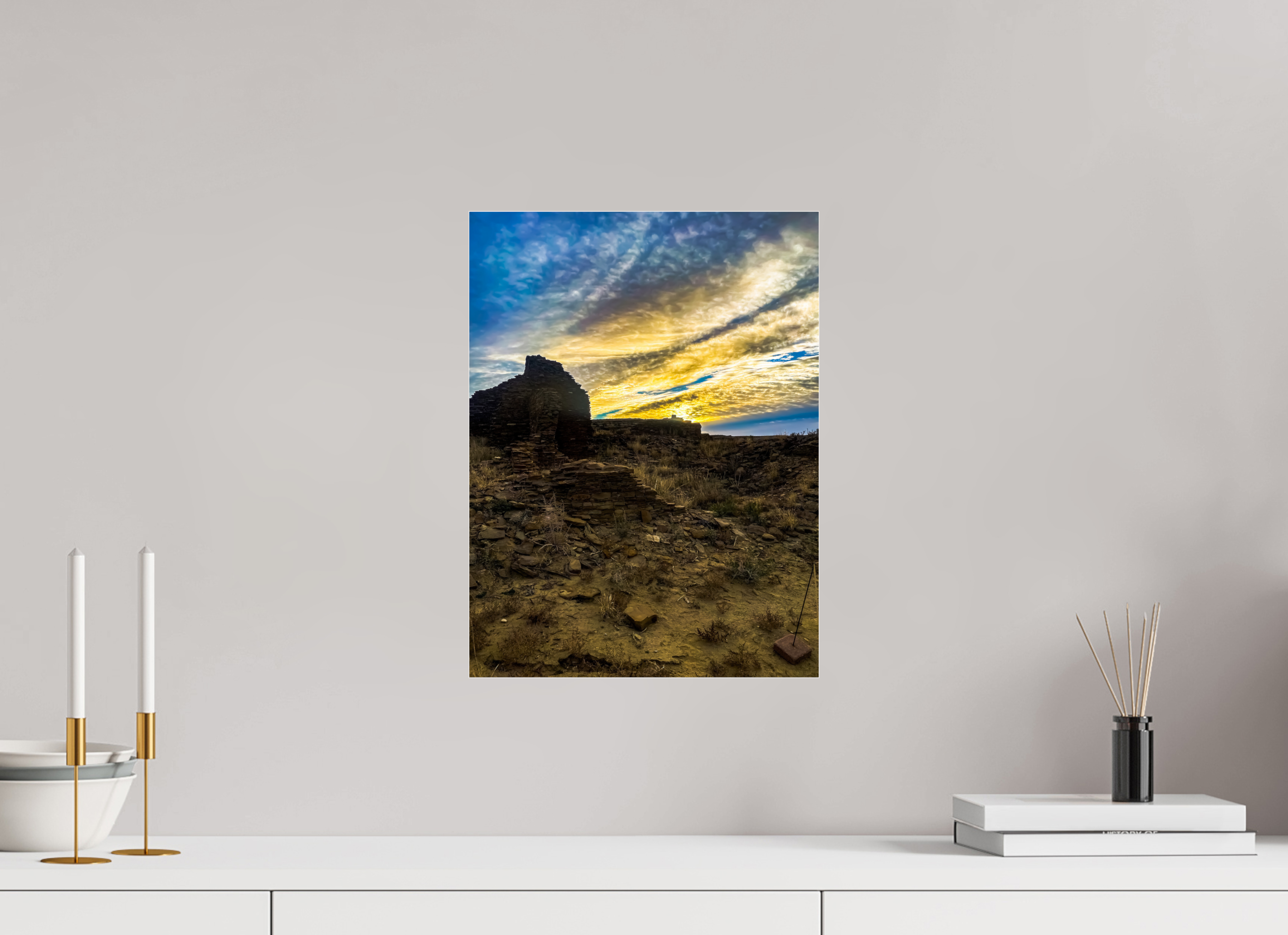 12 x 16″, Photo Print Under Acrylic Glass Chaco Canyon Sunrise